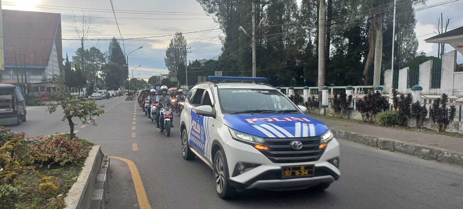 Polres Tanah Karo Patroli Skala Besar Arus Mudik