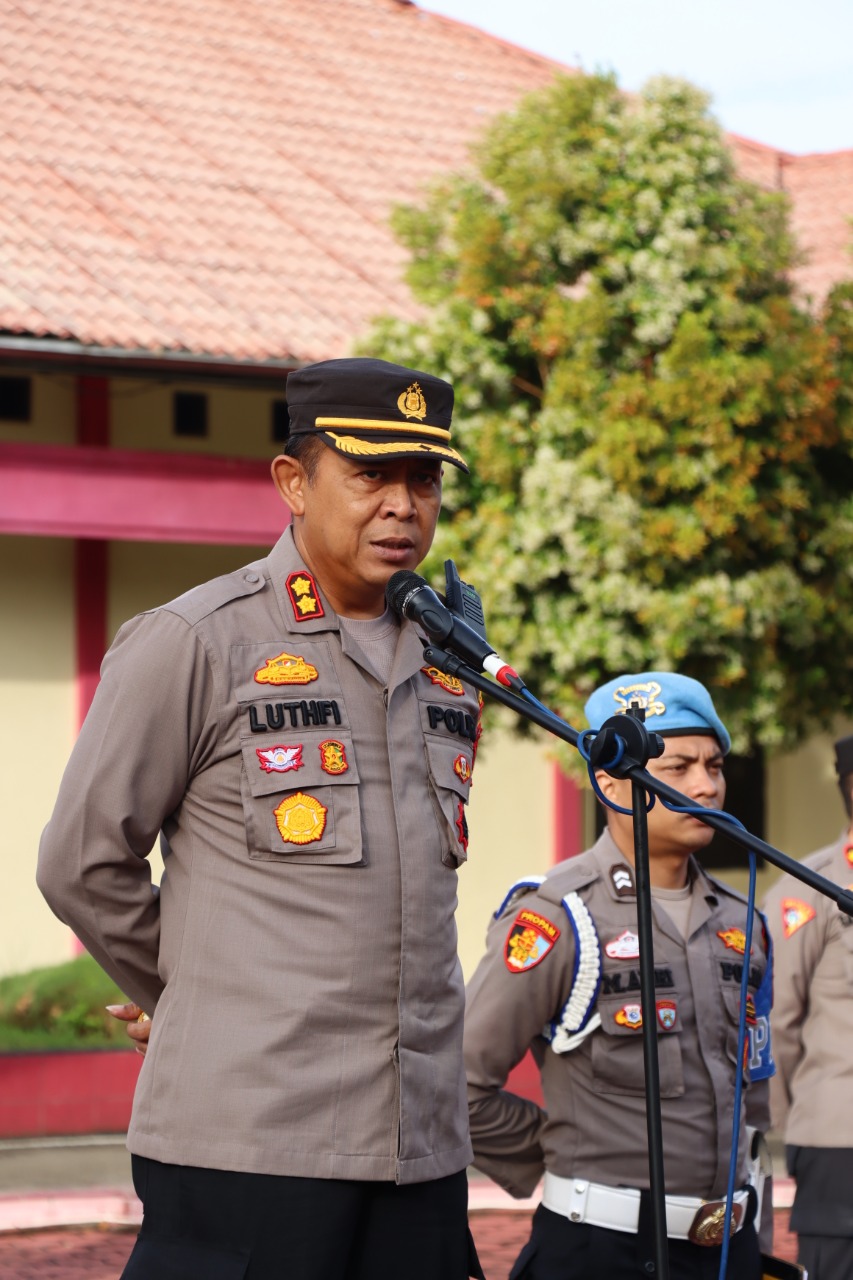 Pesan Kapolres Nias Saat Pimpin Apel Pagi Personil