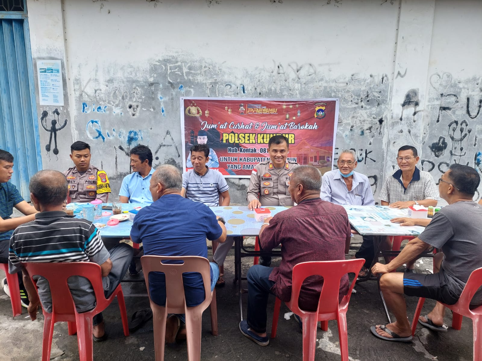 Polsek Kundur Gelar Jumat Curhat di Tanjung Batu Kota