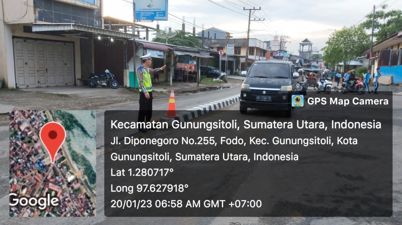 Sat Lantas Polres Nias Lakukan Pengaturan Lalu Lintas