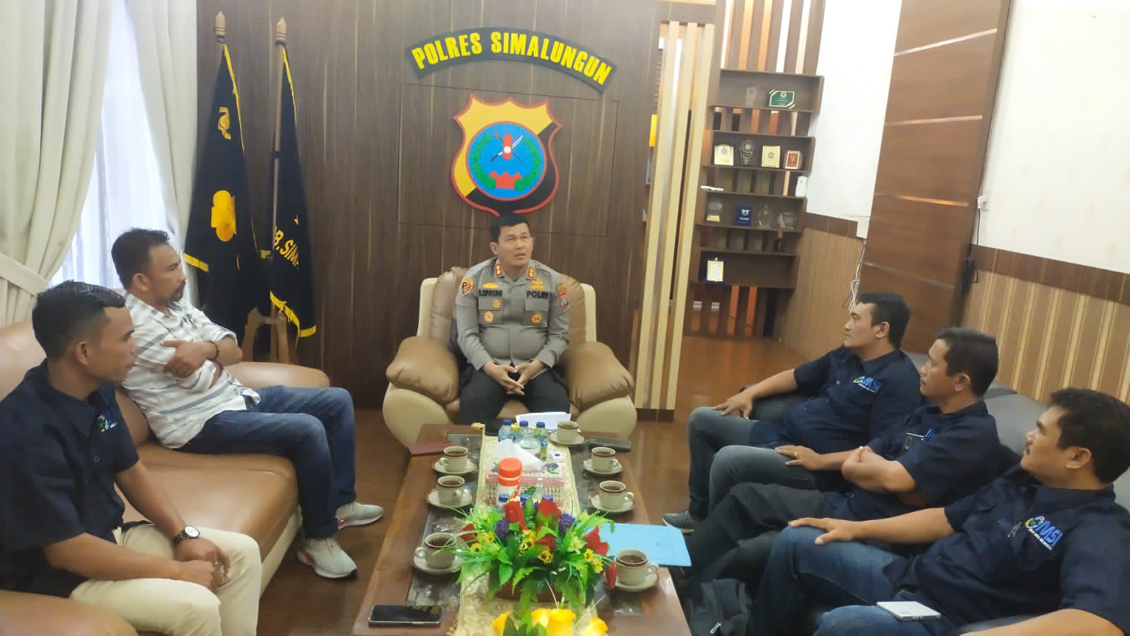 Kapolres AKBP Ronald FC Sipayung Terima Audensi Panitia Pelantikan JMSI Pematang Siantar-Simalungun