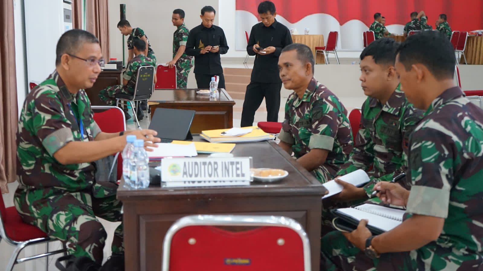 Korem 133/Nani Wartabone Terima Kunjungan Tim Pengawasan Post Audit Itdam XIII/MDK TW I TA 2023