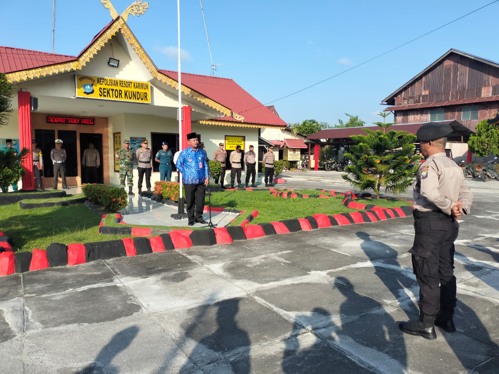 Polsek Kundur Lakukan Apel Pasukan Pengamanan Tablig Akbar di Kecamatan Kundur