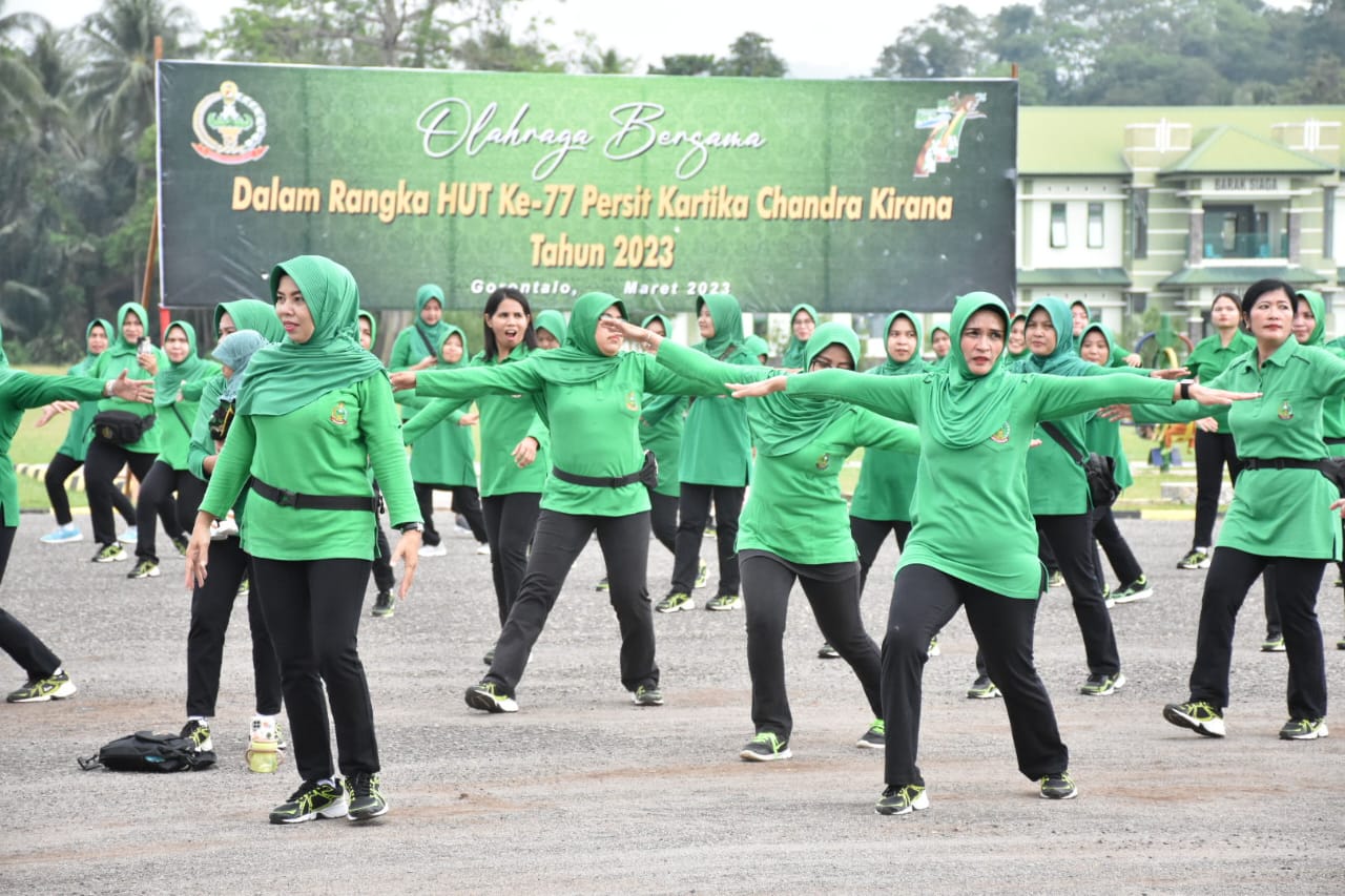 Korem 133/Nani Wartabone Gelar Senam Bersama