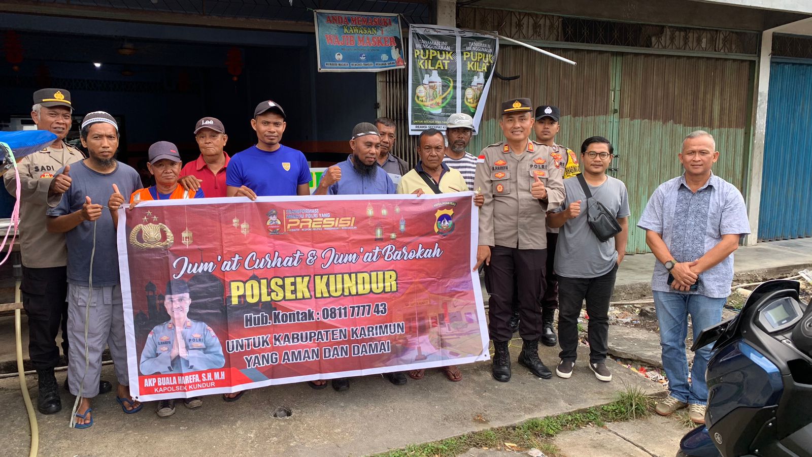 Kapolsek AKP Buala Harefa Pimpin Jum'at Curhat di Pasar Tani Kelurahan Tanjung Batu Kota