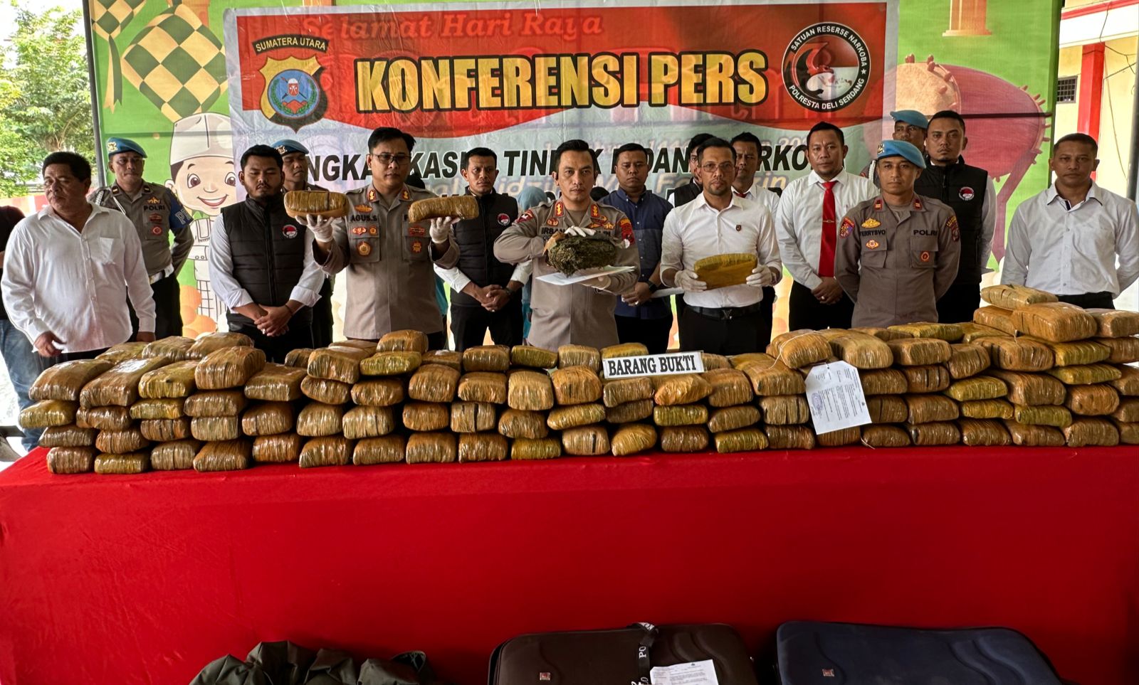 Polresta Deli Serdang Ungkap Peredaran 173 Kg Ganja Kering