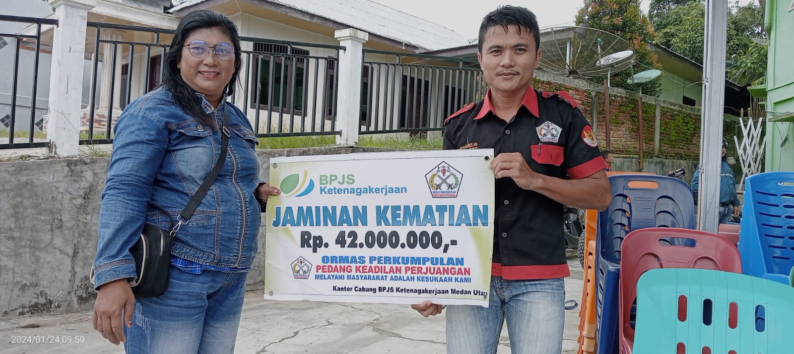 Ormas PPKP Kabupaten Nias Barat Serahkan Santunan JKM BPU BPJS Ketenagakerjaan