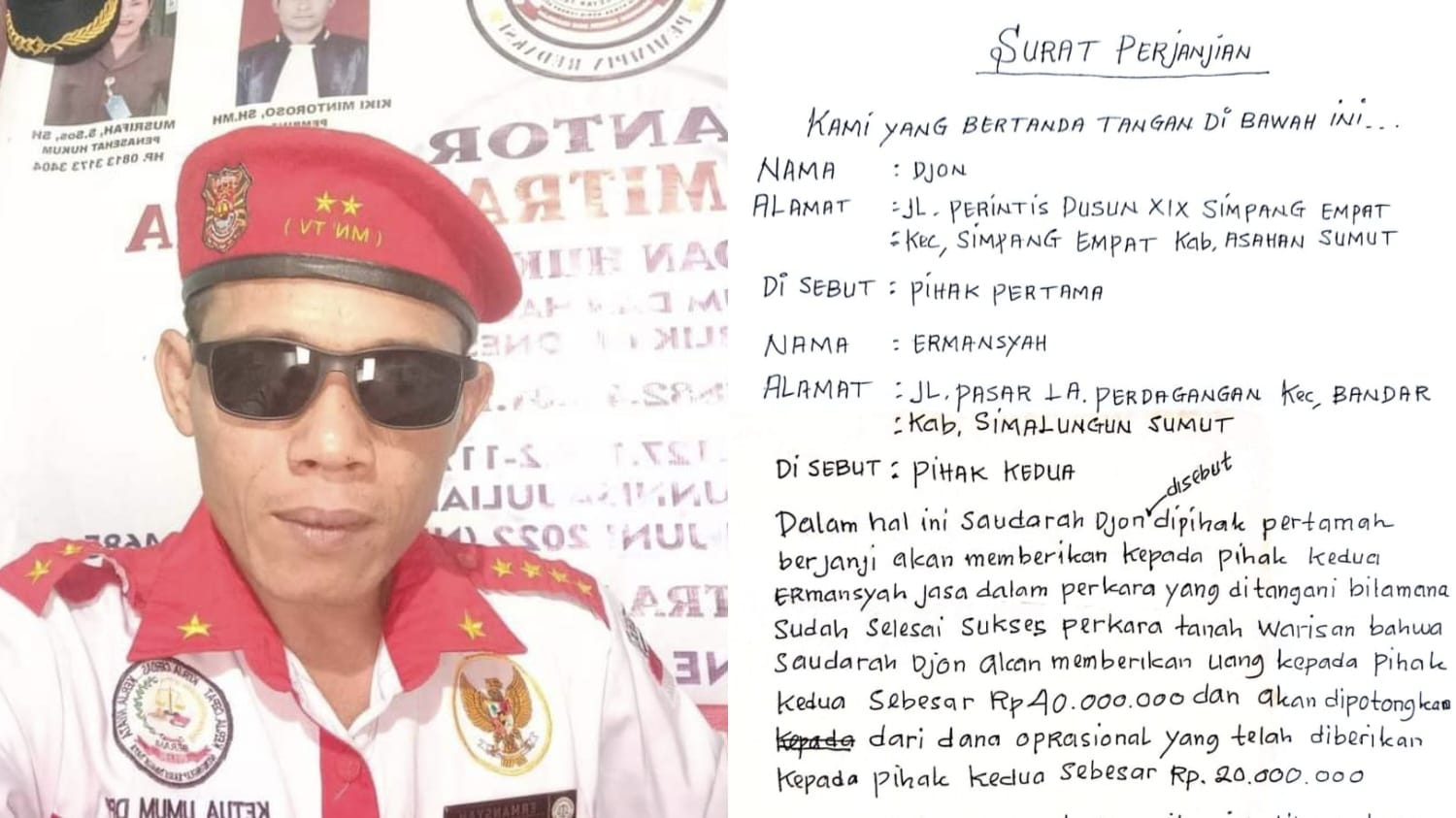 Oknum Berinisial E dilaporkan di Polsek Perdagangan Tentang Tindak Pidana Penipuan
