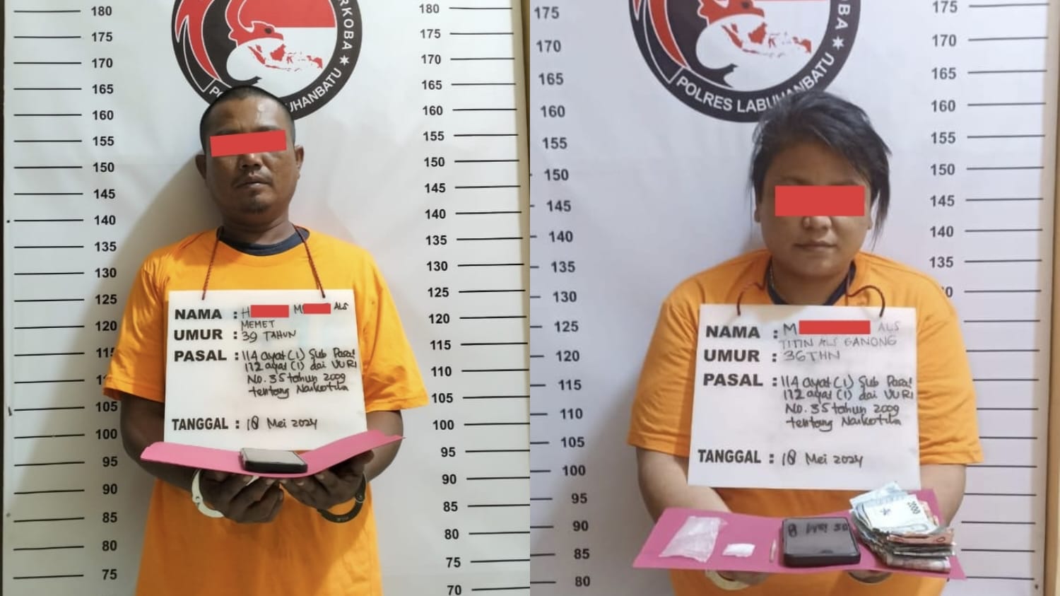 Polres Labuhanbatu Ungkap 2 Pelaku Kasus Penyalahgunaan Narkotika di Desa Pangkal Lunang