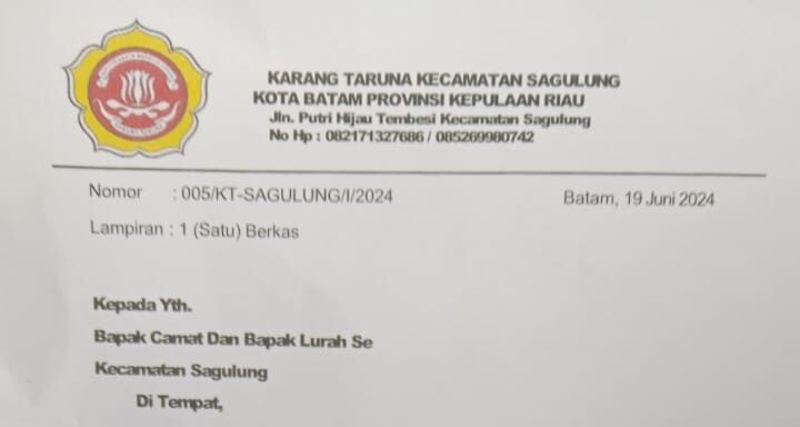 Ketua Karang Taruna Sagulung Digantikan Tanpa Ada Pemberitahuan