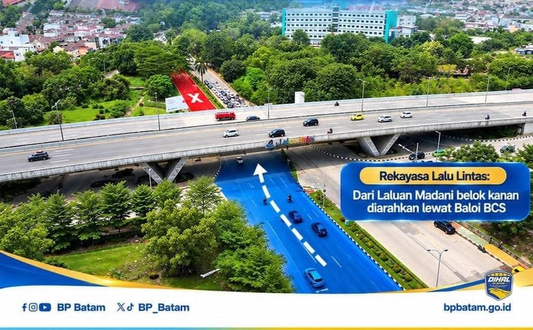 BP Batam Tutup Sementara Jalur Sei Ladi dan Depan Hotel Vista, Pengendara Dialihkan
